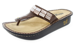 Alegria Carina Burnished Brown Thong Sandal
