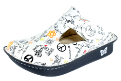 Alegria Classic White Peace & Love Clog
