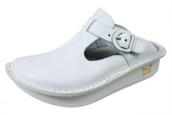 Alegria Donna Professional White Leather Nursing Clog