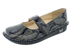 Alegria Feliz Grey Snake Patent Shoe